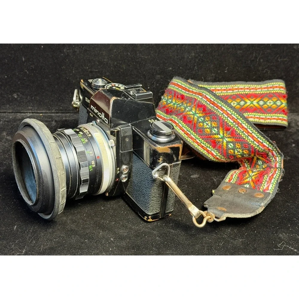 Minolta SRT 101 35mm Film Camera: with 55mm, 28mm, 200mm Lenses, Cases and Strap